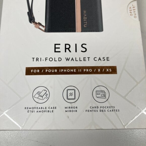 Leather iPhone 11 / X / XS - Tri-Fold Wallet Case - Habitu - New - Picture 2 of 4